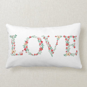 Almofada Lombar Namorados Floral LOVE Letters