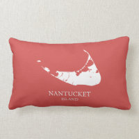 Nantucket Island Map nantucket red Lumbar Travesse