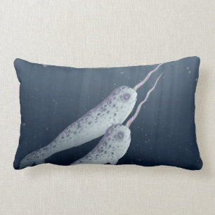 Almofada Lombar Narwhals bonito que nada junto debaixo d'água