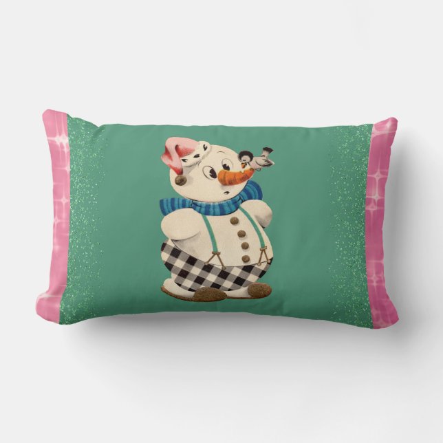 Almofada Lombar Natais vintages Snowman (Frente)