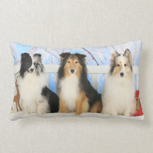 Almofada Lombar Natal de três cores de Sheltie