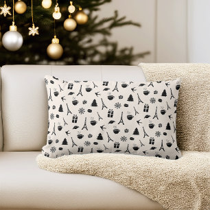 Almofada Lombar Natal em Paris   Padrão
