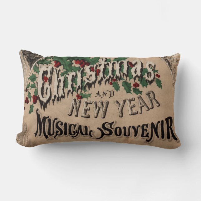 Almofada Lombar Natal vintage musical (Frente)