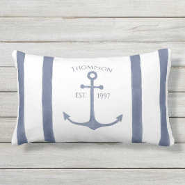 Almofada Lombar Nautical Navy Blue Anchor Personalized Pillow