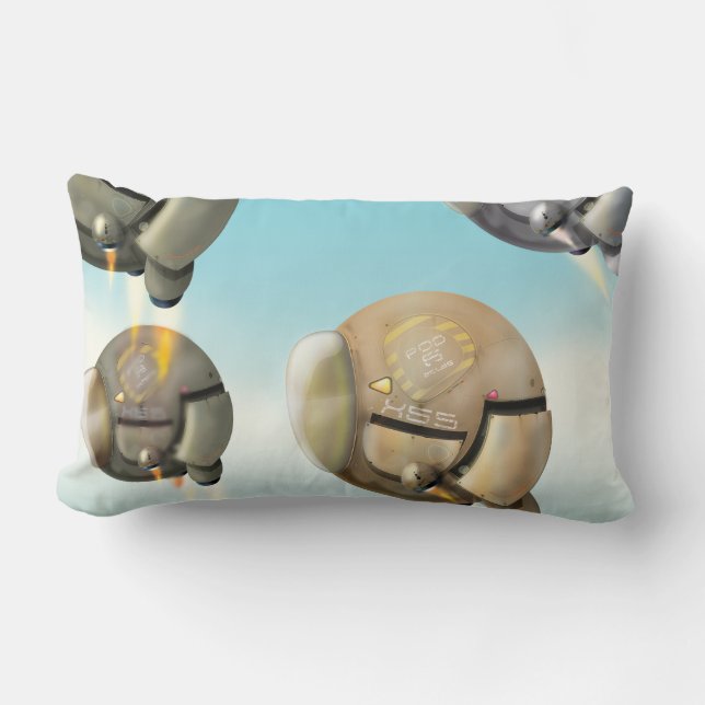 Almofada Lombar Nave espacial voando através de um planeta (Frente)