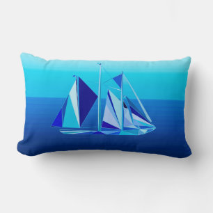 Almofada Lombar Nave-vela Geométrica Moderna / Iate, Lum Azul Coba