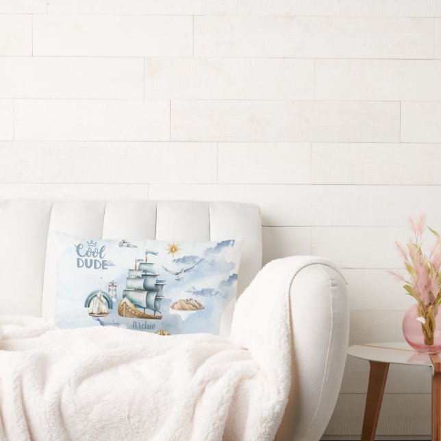 Almofada Lombar Navio Cara Legal no Oceano Personalizável (Sofá)