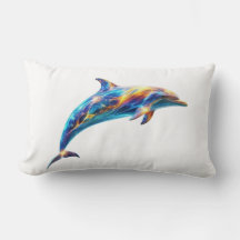Neon Abstract Dolphin Art – Colorful Energy Wave 