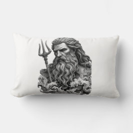 Almofada Lombar Neptune God - Black Marble Art