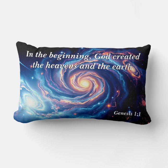 Almofada Lombar No começo, Deus e Criação Verso (Frente)