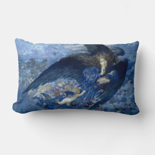 Almofada Lombar Noite com seu trem de estrelas (Angel com Cherubs) (Frente)