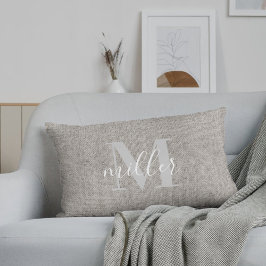 Almofada Lombar Nome da Família Rustic Monogramed Travesseiro lomb