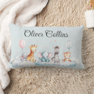 Almofada Lombar Nome personalizado Baby Zebra com todos os seus am