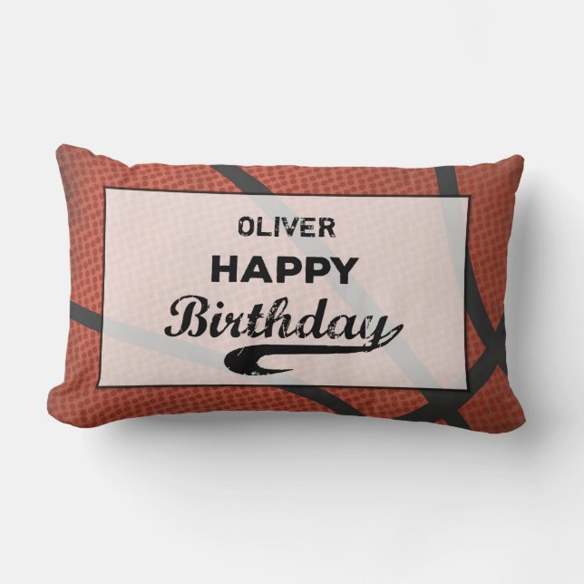 Almofada Lombar Nome personalizado Basball Ball Grande Grunge Birt (Frente)