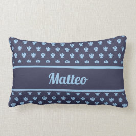 Almofada Lombar Nome personalizado do padrão de anjo azul do marin
