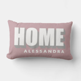 Almofada Lombar Nome Personalizado em Rosa Po dusty Moderno Minima
