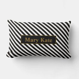 Almofada Lombar Nome Personalizado - Faixa Preta/Branca