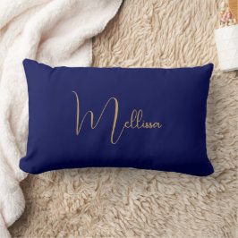 Almofada Lombar Nome personalizado minimalista azul