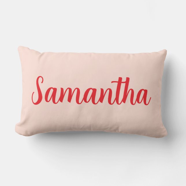 Almofada Lombar Nome Personalizado vermelho - Personalizado (Frente)