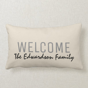 Almofada Lombar Nome rústico moderno do monograma da família da