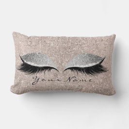 Almofada Lombar Nome Silver Glitter Black Eyes Ivory Makehes Lashe