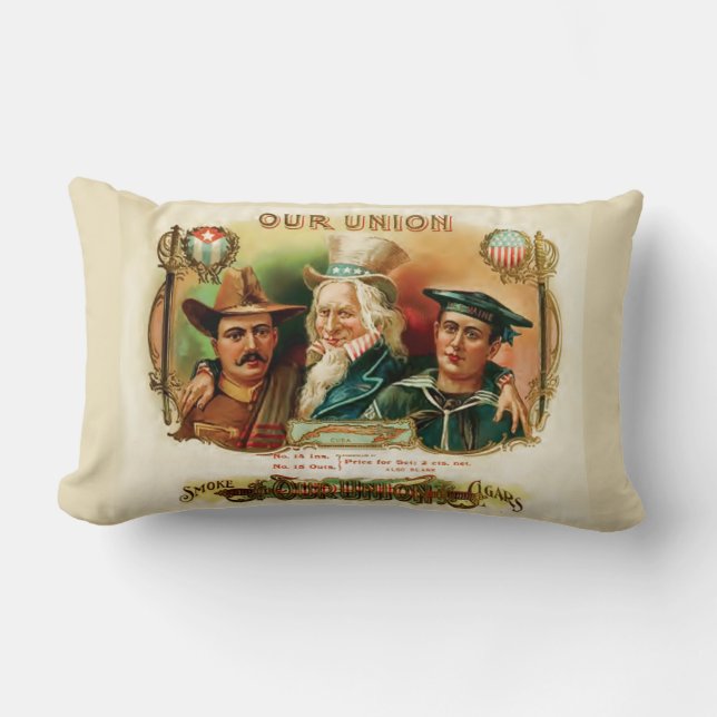 Almofada Lombar Nossa União" Etiqueta de Cigarro (Frente)