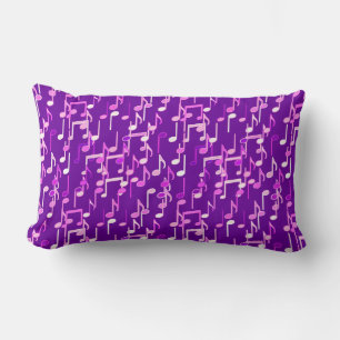 Almofada Lombar Notas musicais impressas - roxo violeta, multi