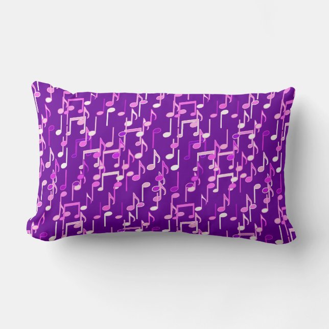 Almofada Lombar Notas musicais impressas - roxo violeta, multi (Frente)