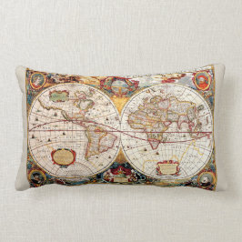 Almofada Lombar Nova medieval, histórica antiga Totius do mapa do