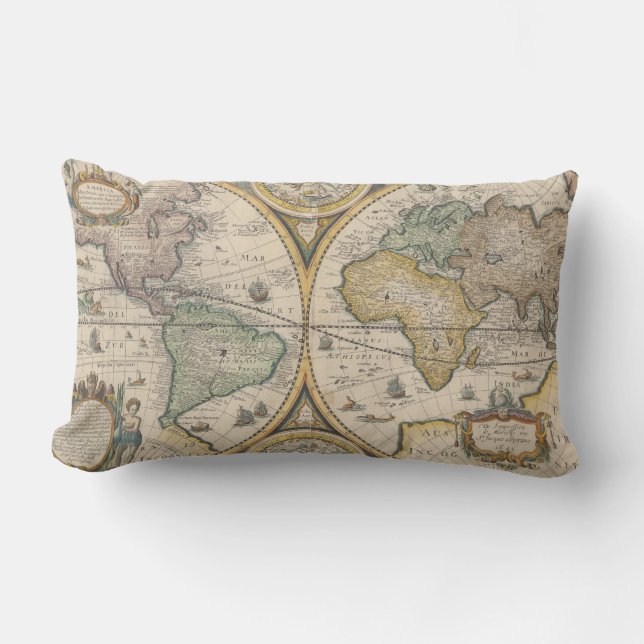 Almofada Lombar Nova Totius Terrarum Orbis Geographica (Frente)