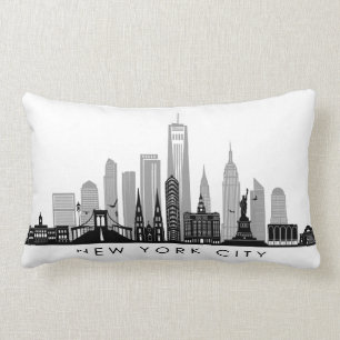 Almofada Lombar NOVA YORK Manhatten EUA City Skyline Silhouette