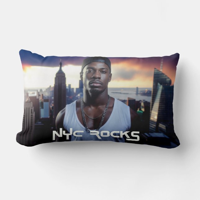 ALMOFADA LOMBAR NOVA YORK ROCKS - NYC (Frente)