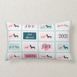 Almofada Lombar Novo monograma - Cão de Dachshund Gelado