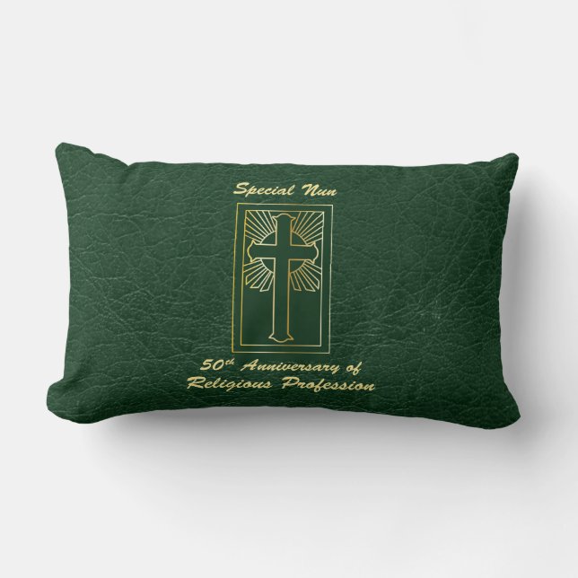 Almofada Lombar Nun 50º Aniversário da Profissão Religiosa Verde (Frente)