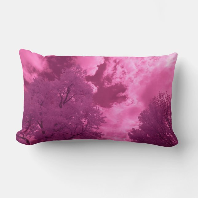 Almofada Lombar Nuvem Infravermelho de Matizes Pinkish (Frente)