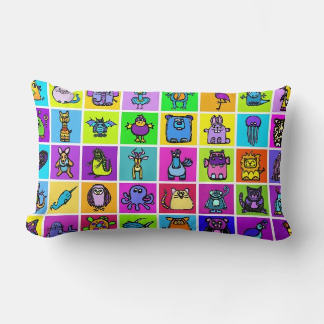 Almofada Lombar "o alfabeto" e o travesseiro dos pinguins - lombar (Frente)