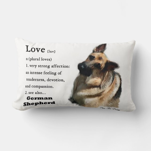 Almofada Lombar O Amor É Presente De German shepherd (Frente)
