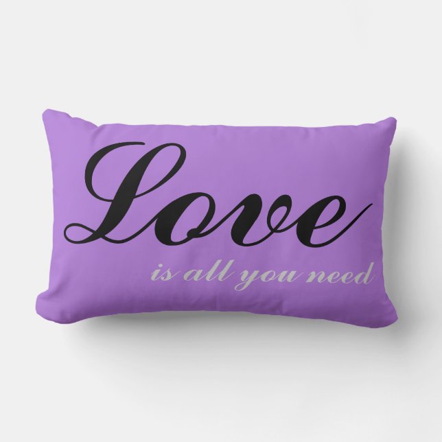 Almofada Lombar O amor é tudo o que você precisa de Cushion Purple (Frente)