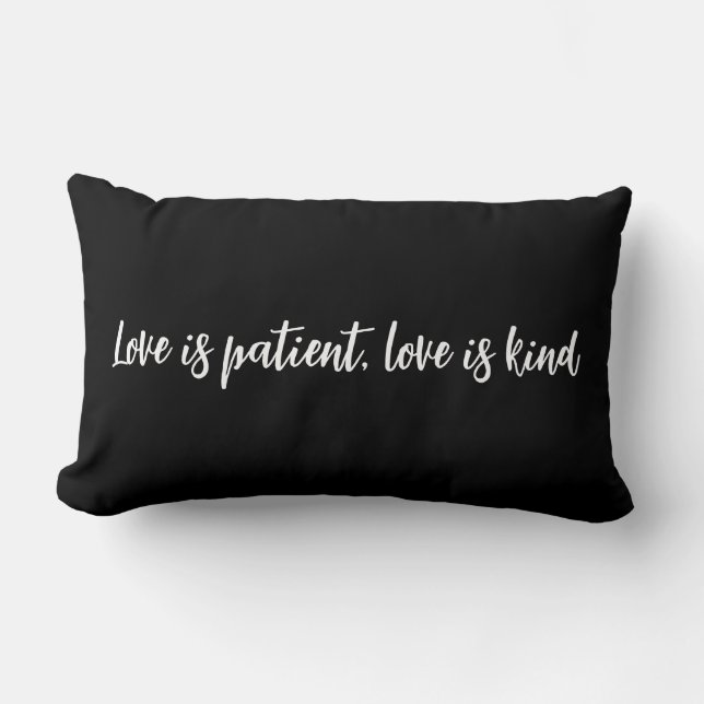 Almofada Lombar O amor paciente é meio negro (Frente)