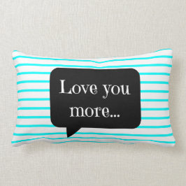 Almofada Lombar O Aqua chique/listras brancas, ama-o mais