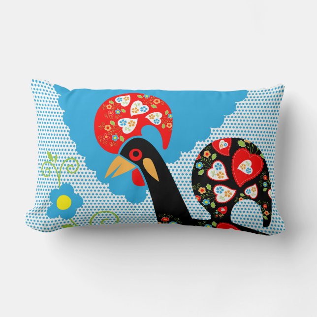 Almofada Lombar O Galo Português de Barcelona (Frente)