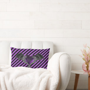 Almofada Lombar O gótico Purple Heart com bastão voa o travessei