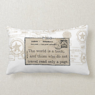 Almofada Lombar "O mundo é travesseiro decorativo das viagens