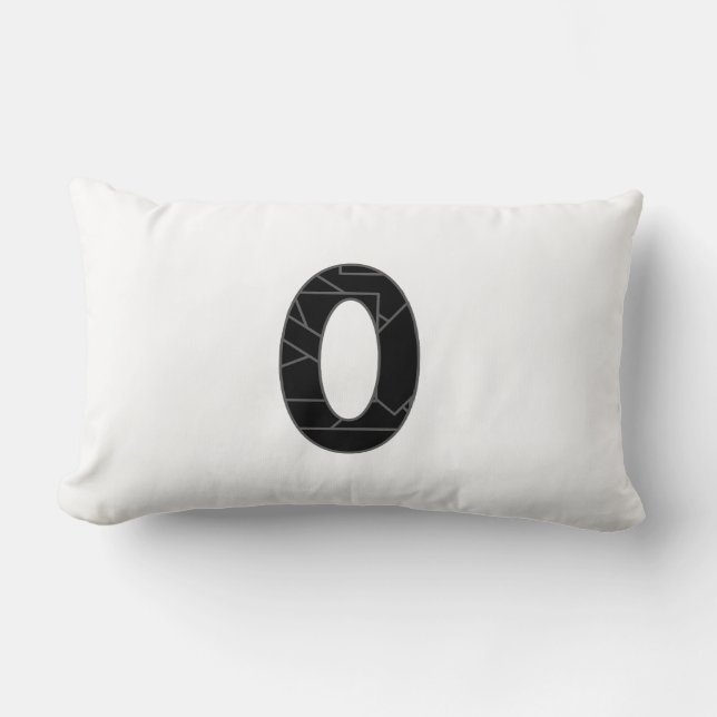 Almofada Lombar O número zero (0) a preto (Frente)