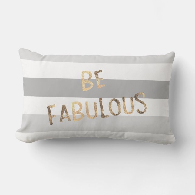 Almofada Lombar O ouro cinzento das listras seja fabuloso (Frente)