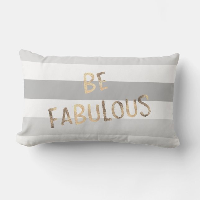 Almofada Lombar O ouro cinzento das listras seja fabuloso (Frente)