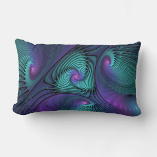 Almofada Lombar O roxo encontra a arte abstrata moderna do Fractal