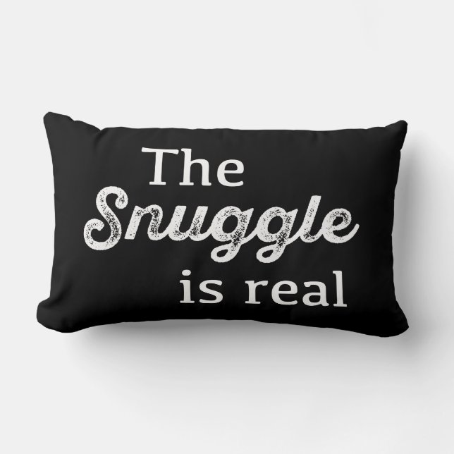 Almofada Lombar O Snuggle é engraçado preto e branco real (Frente)