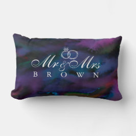 Almofada Lombar O Sr. e a Sra. smokey personalizados púrpura a cor