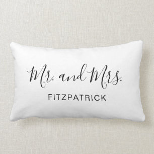 Almofada Lombar O Sr. e a Sra. Sobrenome Elegant NewlyWedding